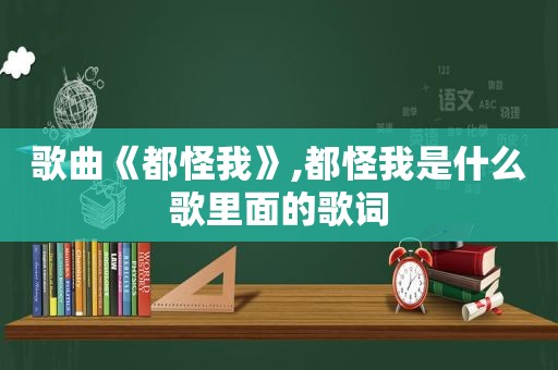 歌曲《都怪我》,都怪我是什么歌里面的歌词
