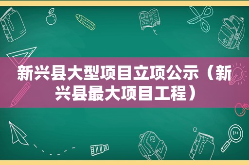 新兴县大型项目立项公示（新兴县最大项目工程）