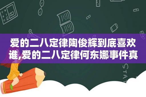 爱的二八定律陶俊辉到底喜欢谁,爱的二八定律何东娜事件真相