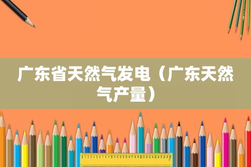 广东省天然气发电（广东天然气产量）