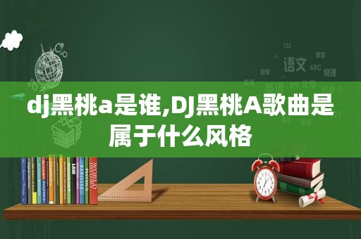 dj黑桃a是谁,DJ黑桃A歌曲是属于什么风格