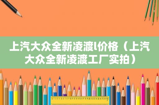 上汽大众全新凌渡l价格（上汽大众全新凌渡工厂实拍）