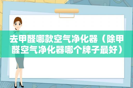 去甲醛哪款空气净化器（除甲醛空气净化器哪个牌子最好）
