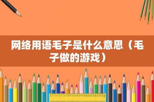 网络用语毛子是什么意思（毛子做的游戏）