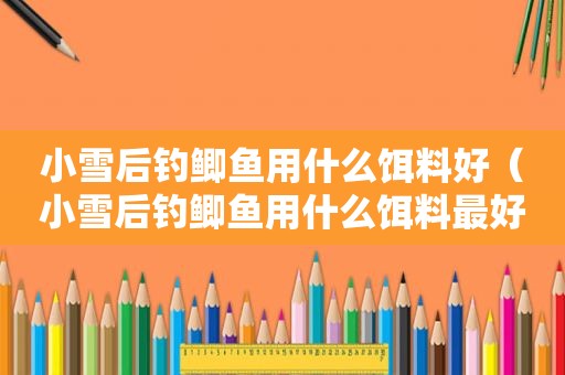 小雪后钓鲫鱼用什么饵料好（小雪后钓鲫鱼用什么饵料最好）