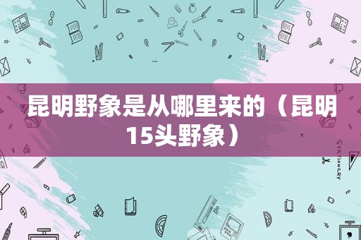 昆明野象是从哪里来的（昆明15头野象）