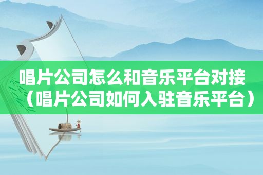 唱片公司怎么和音乐平台对接（唱片公司如何入驻音乐平台）