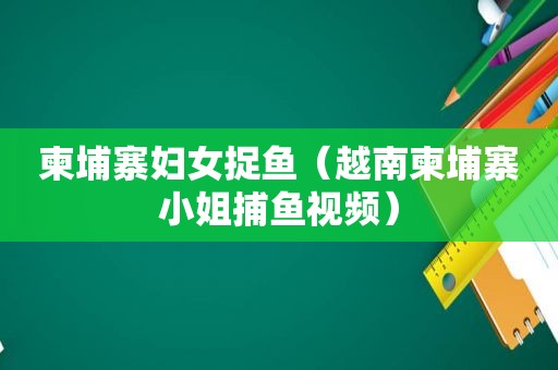 柬埔寨妇女捉鱼（越南柬埔寨小姐捕鱼视频）