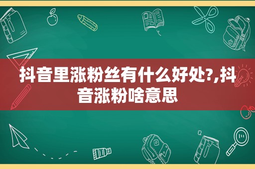 抖音里涨粉丝有什么好处?,抖音涨粉啥意思