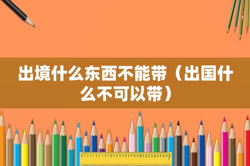 出境什么东西不能带（出国什么不可以带）