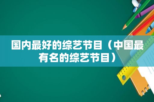 国内最好的综艺节目（中国最有名的综艺节目）