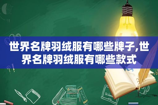 世界名牌羽绒服有哪些牌子,世界名牌羽绒服有哪些款式