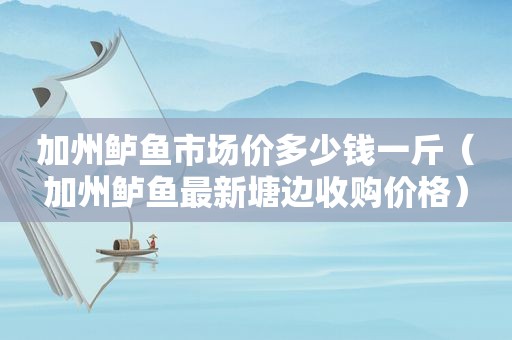 加州鲈鱼市场价多少钱一斤（加州鲈鱼最新塘边收购价格）
