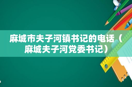 麻城市夫子河镇书记的电话（麻城夫子河党委书记）