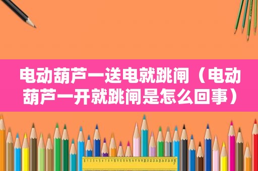电动葫芦一送电就跳闸（电动葫芦一开就跳闸是怎么回事）