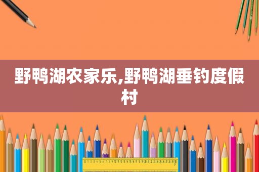 野鸭湖农家乐,野鸭湖垂钓度假村