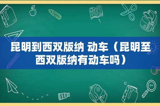 昆明到西双版纳 动车（昆明至西双版纳有动车吗）