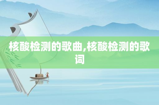 核酸检测的歌曲,核酸检测的歌词