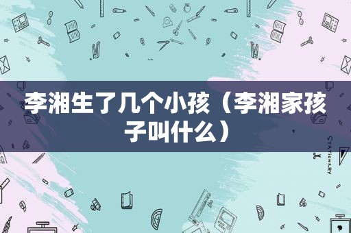 李湘生了几个小孩（李湘家孩子叫什么）