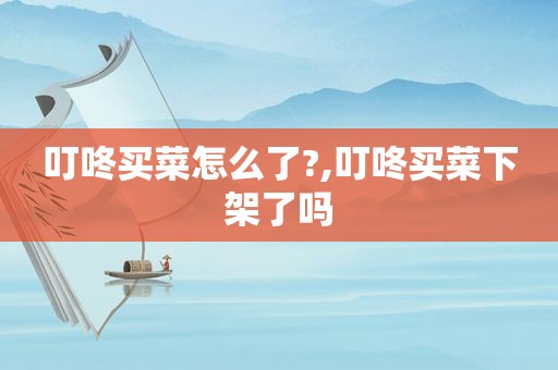 叮咚买菜怎么了?,叮咚买菜下架了吗