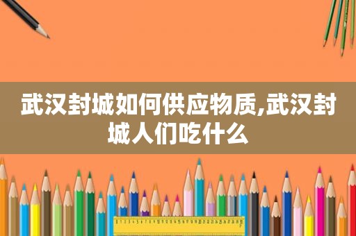 武汉封城如何供应物质,武汉封城人们吃什么