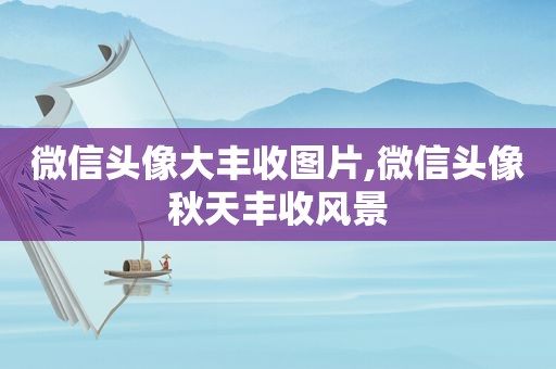 微信头像大丰收图片,微信头像秋天丰收风景