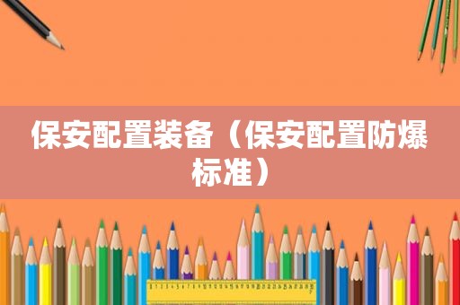 保安配置装备（保安配置防爆标准）