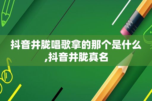 抖音井胧唱歌拿的那个是什么,抖音井胧真名