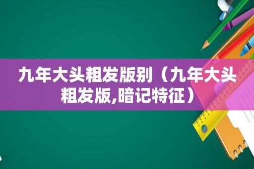 九年大头粗发版别（九年大头粗发版,暗记特征）