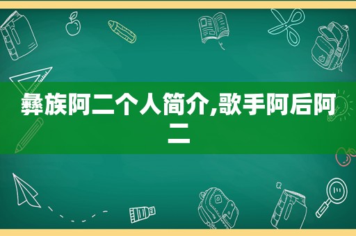 彝族阿二个人简介,歌手阿后阿二
