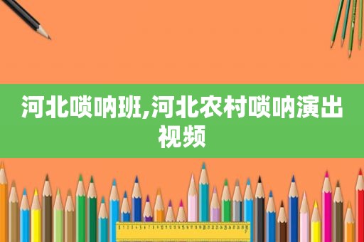 河北唢呐班,河北农村唢呐演出视频