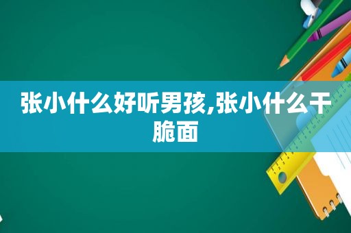 张小什么好听男孩,张小什么干脆面