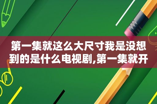 第一集就这么大尺寸我是没想到的是什么电视剧,第一集就开车的韩剧叫啥