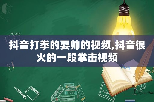 抖音打拳的耍帅的视频,抖音很火的一段拳击视频