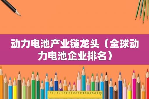 动力电池产业链龙头（全球动力电池企业排名）