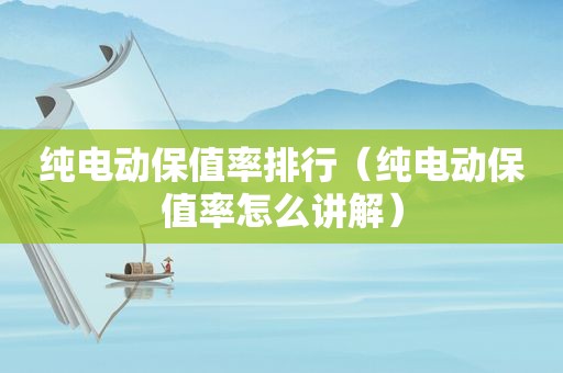 纯电动保值率排行（纯电动保值率怎么讲解）