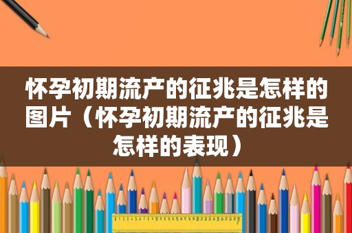 怀孕初期流产的征兆是怎样的图片（怀孕初期流产的征兆是怎样的表现）