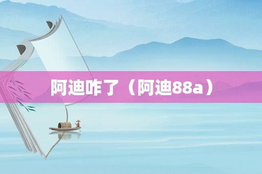阿迪咋了（阿迪88a）