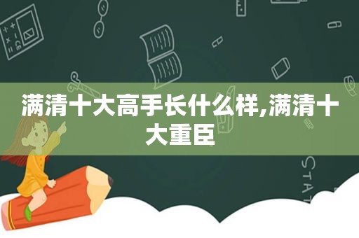 满清十大高手长什么样,满清十大重臣
