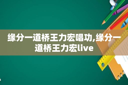 缘分一道桥王力宏唱功,缘分一道桥王力宏live