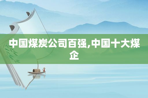 中国煤炭公司百强,中国十大煤企