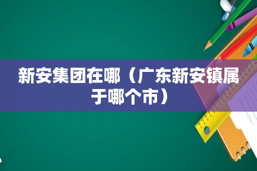 新安集团在哪（广东新安镇属于哪个市）