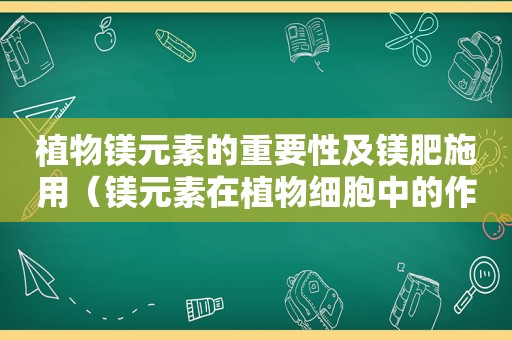 植物镁元素的重要性及镁肥施用（镁元素在植物细胞中的作用）