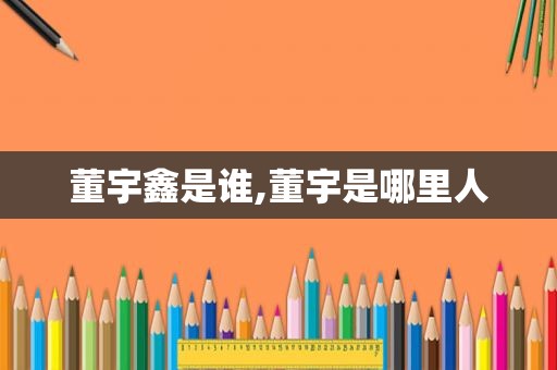 董宇鑫是谁,董宇是哪里人