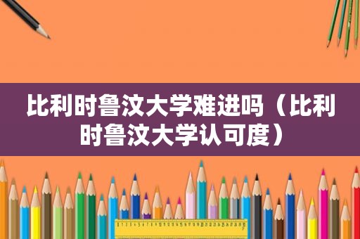 比利时鲁汶大学难进吗（比利时鲁汶大学认可度）