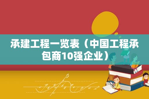 承建工程一览表（中国工程承包商10强企业）