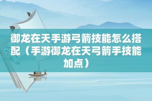 御龙在天手游弓箭技能怎么搭配（手游御龙在天弓箭手技能加点）