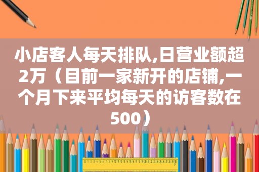 小店客人每天排队,日营业额超2万（目前一家新开的店铺,一个月下来平均每天的访客数在500）