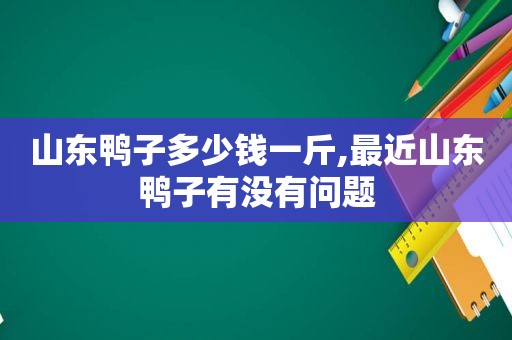 山东鸭子多少钱一斤,最近山东鸭子有没有问题