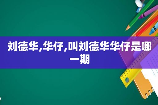 刘德华,华仔,叫刘德华华仔是哪一期